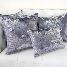 Modren 45&amp;quot; 50&amp;quot; 60&amp;quot; Iron Silver Velvet Pillowcase luxury Cushion Plaid/Elegant/Flower/Home Supplies,Coreless