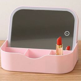 Multi-function LED makeup mirror with storage box student girl table portable dormitory fill light dressing mirror mx12261157