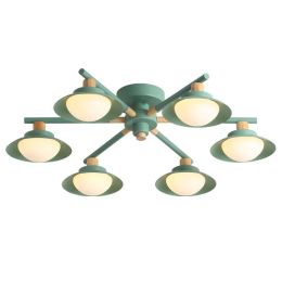 modern simple bedroom pendant lights iron creative personality Macarons restaurant 8 lamp E14 ceiling and drop lamps
