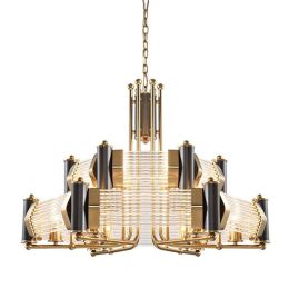 New classical living room chandelier post modern villa dining bedroom light designer creative American crystal glass droplight