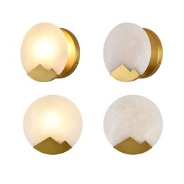 New classical marble wall lamp Plated metal gold wall mounted light home foyer corridor lighting led wall sconce