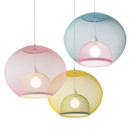 New classical simple nordic coffee shop pendant lights dining room Iron net single head droplight foyer bedroom lighting fixture