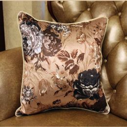 New Europe Cushion Cover High-end Luxury Jacquard Sofa Decorative Throw Pillows Cases Floral Home Car Covers Almofada Cojines
