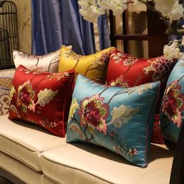 New Luxury Chic Embroidery Cushion Cover Flower Bird Bloom Design Capa de Dlmofada Sofa Car Bedding Decorative Throw Pillow Case