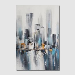 New York Nightscape Skyline Abstract Hand Painted Decorative Wall Mount Canvas Art