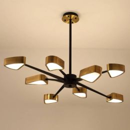 Nordic 6/8head Iron Chandelier Lighting Post Modern  Living Room LED Chandelier   Techo Light Fxiture