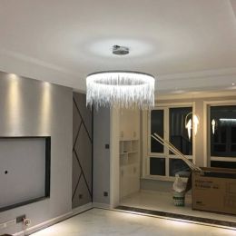Nordic art tassel aluminum chain Chandeliers For Dining Room living room round villa led Chandelier Lighting Decoration Mariage