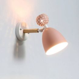 Nordic Bedside Lamp Revolving Modern Wall Lamp Bedroom Ma Caron Children&amp;#39;s Creative Aisle Light Living Room Sconce Wall Lights