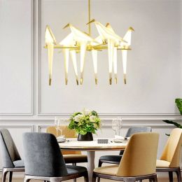Nordic Bird LED Pendant Lamp LED Chandelier Origami Crane Bird Pendant Ceiling Lamp Living Room Wall Lamp Desk Lamp Luminaire