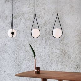 Nordic Creative Led Pendant Light Bar Dining Room Lights Single Head Black Glass Lamps Bedroom bedside lamp Luminaire  Lighting