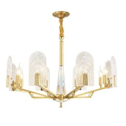 Nordic Creative real brass pendant light modern foyer bedroom gold luxury hanging lamp clear glass crystal lampshade droplight