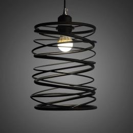 Nordic creative Spring shape Pendant Lamp Bar Cafe Restaurant kitchen indoor lighting vintage iron suspension light hanging lamp