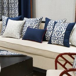 Nordic Cushion Cover Geometry Blue Luxury Jacquard Throw Decorative Pillows Car/Pillow Cover Housse De Coussin Home Textile Gift