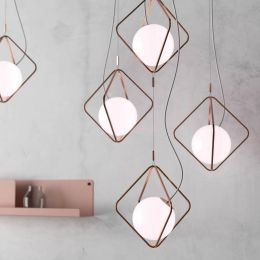 Nordic Glass Ball Pendant Light Fixture For Living Room  Decorative Bar Pendant Lamp Bedroom Vintage Hanging Lamp Indoor