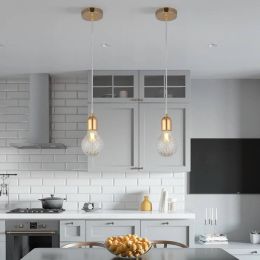 Nordic Headlamp Light Bulb G9 Pendants Light Glass Mystery Bedroom Bar Golden Restaurant Single Head Small bedside lamp