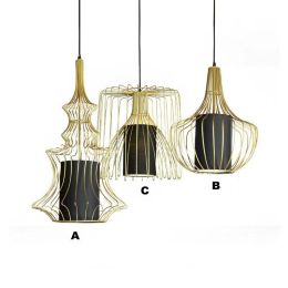 Nordic iron bird cage pendant light retro designer creative personality restaurant living room bar new  style lighting