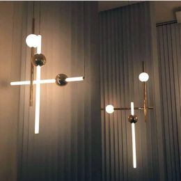 Nordic LED Chandelier Lighting Loft Pendant Lamps Metal Ball Vertical Lustre Home Indoor Decor Luminaire Hanging Lamps Luminaire