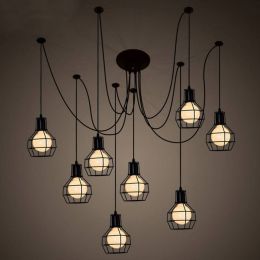 Nordic Loft Art LED Pendant Lights Modern Iron Lampshade Pendant Lamp Living Room Cafe Bar Decor Lighting Hanging Lamp Luminaire