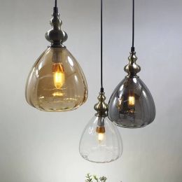 Nordic modern glass pendants lights water drops glass shade luminaire suspension for restaurant bar cafe aisle art deco lighting