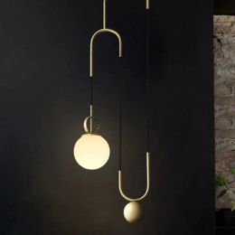 Nordic Modern LED Pendant Lights for Dining Room Restaurant Light Simple Bedroom Hanglamp Glass Ball Hanging LED Lamps Fixtures