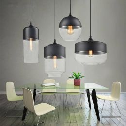 Nordic Modern loft hanging Glass Pendant Lamp Fixtures E27 E26 LED Pendant lights for Kitchen Restaurant Bar living room bedroom