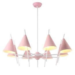 Nordic modern minimalist foyer pendant light iron hall creative personality Macarons restaurant yellow pink green LED lamp