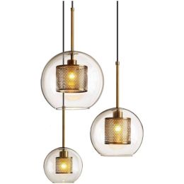 Nordic Modern New classical Living room Bedroom Pendant lights Creative Clear glass Droplight Gold silver lamp body E27 LED Bulb