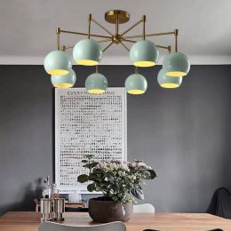 Nordic Modern Simple Living Room Ceiling Light American Art Atmosphere Iron Restaurant Bedroom Home Deco Led Hanging Lamp