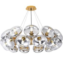 Nordic Pendant lights Villa Post modern Living room Designer Creative Clear glass shade Droplight Gold Chrome Iron hanging lamp