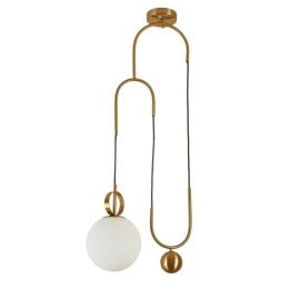 Nordic Post modern Creative Coffee shop Pendant lights Free adjustable height bedroom study Iron art glass ball hanging light