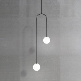 Nordic Post Modern Dining Room Bedroom G9 LED Glass Ball U Shaped Hanging Pendant Lights Bedside Kitchen Warm De Lamps Fixtures