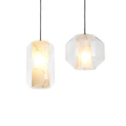 Nordic Post Modern Minimalist Atmosphere Bar Restaurant Glass Lampshade Chandelier Designer Bedroom Bedside Marble Hanglamp