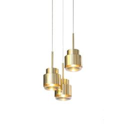 Nordic Post Modern simple bar Pendant lights Restaurant Bedroom Bedside Gold iron art Creative Danish Single head LED Droplight