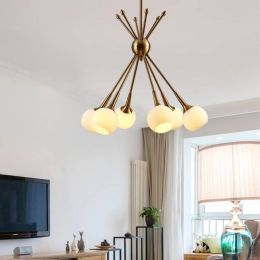 Nordic Postmodern Personality Creativity Simple Iron Designer Chandelier Living Room Restaurant Cafe Bar Glass Decor Fixtures