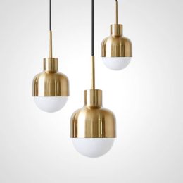 Nordic Simple Creative Fashion Restaurant Bar Pendant lights Modern Study Real copper Bedside LED Droplight E27 LED Bulb fixture