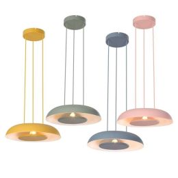 Nordic single head pendant lights macarons post modern minimalist creative foyer lamp creative colorful LED iron art droplight
