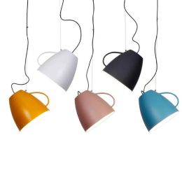 Nordic single head Teacup model pendant lights macarons creative dining room lamp creative colorful LED iron art droplight