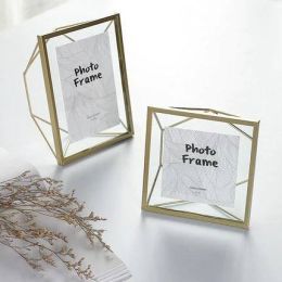 Nordic Wind Metal Geometric Photo Frame Set Up Creative Simple Modern Photo Frame 6 7 Inch Decorative Picture Frame