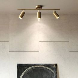 Northern Europe Hotel Restroom Shower Room Copper Ceiling Lamp Simple Cafe Restaurant Corridor Courtyard Decor LED Mirror Lights
