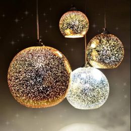 Novelty Glass Ball Pendant Lights dia 25 30cm Modern Suspended Luminaire Christmas Ball Design Lamp 3D Colorful Pendant Lighting