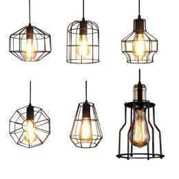 One combo 3PCS  Industrial iron body led pendant Light with 6W warm white led bulb for pub room Restaurant Bar Study