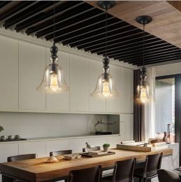 One pendant light hanging kitchen lights Modern clear Glass pendant lamps led TOOK Industrial suspension