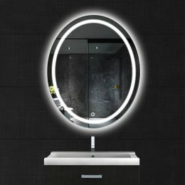 Oval bathroom LED lamp mirror wall hanging bathroom with light makeup mirror modern Touch switch bath mirror mx12151130