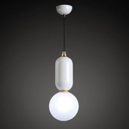 Pendant Light glass ball Post Modern drop Lamp  Creative Iron Suspension Cafe Bar shop Office Art Handing gold white