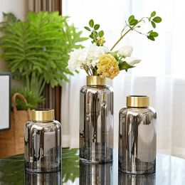 Phnom Penh Glass Vase Decoration Dining Table Home Light Luxury Jewelry Light Luxury Model Room Flower