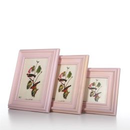 Pink Wooden Picture Frame Natural Wood Photo Frame Desk Tabletop Home Office Decoration Craft Project 4x4
