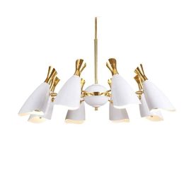 Post Modern 8 head Chandelier Lamp  duckbilled Suspension E27 G9 3W lamp white black for Living Room Light Dining Light
