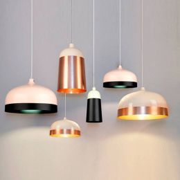 Post Modern Black and Gold indoor Lighting Kitchen Aluminum Pendant Indoor Home Lighting Single Light Bulb E27 LED pendant light