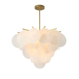 Post Modern Led Pendant Light Plate Gold metal Glass Leaves Suspension Lamp Indoor Fixutres Lighting Foyer Lustre Luminarie Lamp