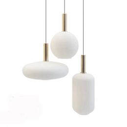 Post Modern Nordic Simple Living room Restaurant Pendant lights Milk white glass Droplight Led E27 Bedroom Pendant lamps Fixture